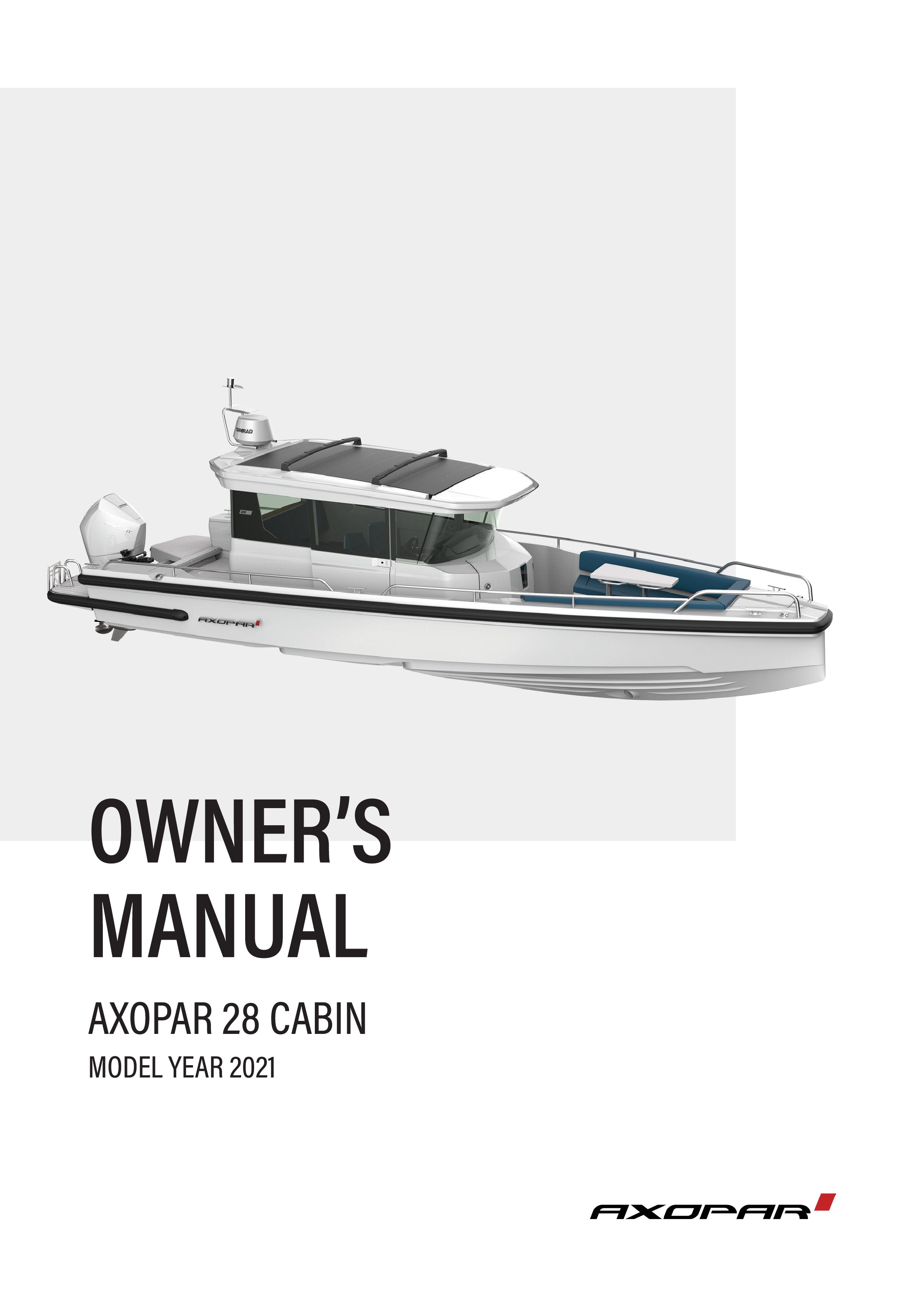 Axopar 28 Cabin MY2021 Owners Manual
